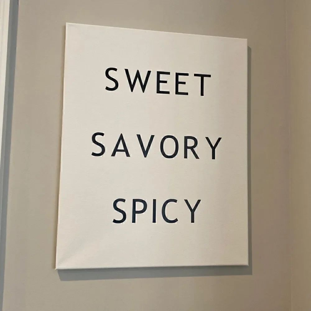 Kitchen Canvas Artwork Sign Sweet Savory Spicy